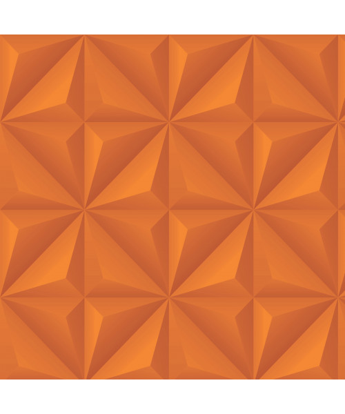 Papel De Parede Adesivo Efeito Gesso 3D - Gesso Triangular Laranja