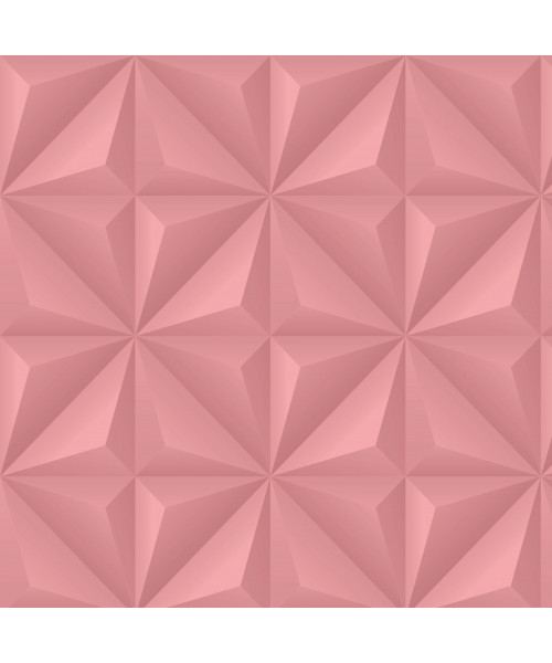 Papel De Parede Adesivo Efeito Gesso 3D - Triângulos Laterais Rosa