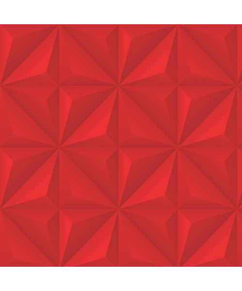 Papel De Parede Adesivo Efeito Gesso 3D - Gesso Triangular Vermelho