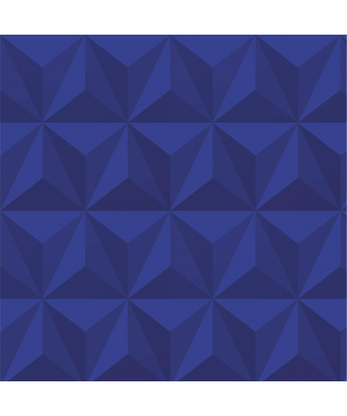 Papel De Parede Adesivo Efeito Gesso 3D - Triângulos Laterais Azul