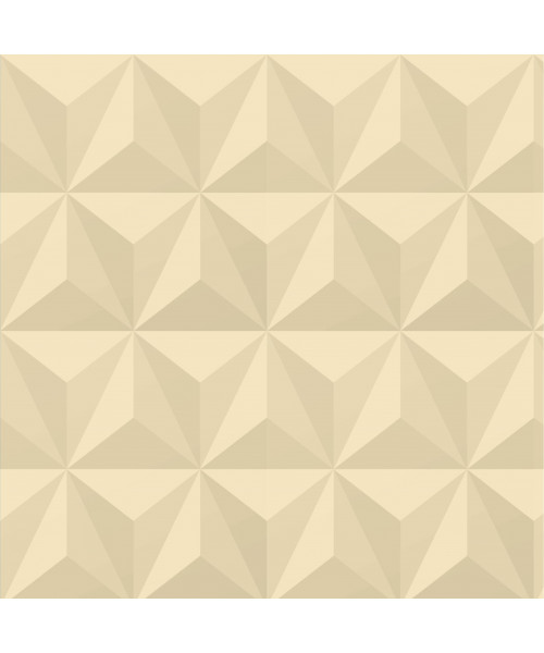 Papel De Parede Adesivo Efeito Gesso 3D - Triângulos Laterais Bege