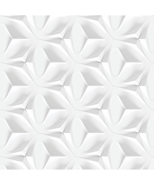 Papel De Parede Adesivo Efeito Gesso 3D - Abstrato Branco Gelo