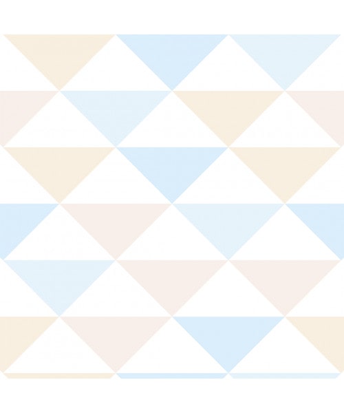Papel De Parede Adesivo Geométrico - Geométrico Triângulos Azul Salmão