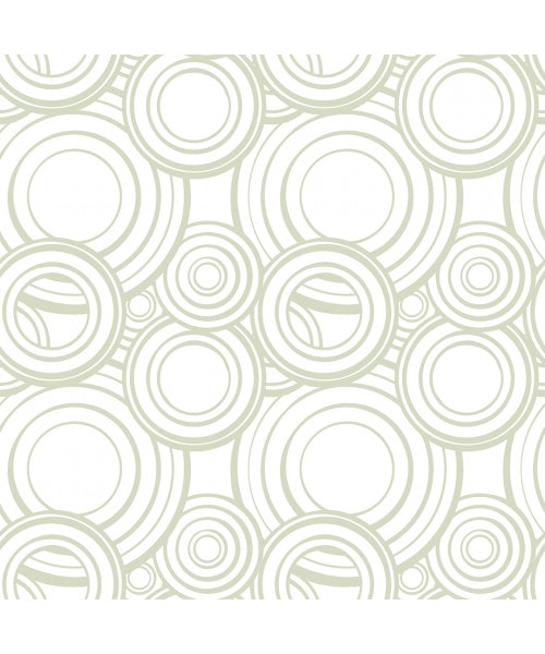 Papel De Parede Adesivo Geométrico - Geométrico Branco Círculos Verde Chá