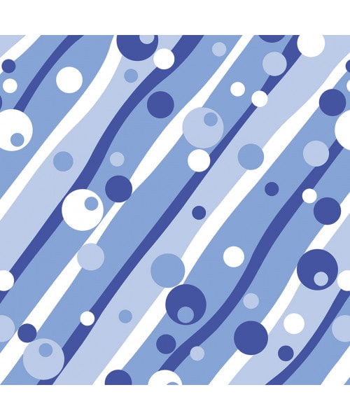 Papel De Parede Adesivo Geométrico - Geométrico Abstrato Bolhas Azuis
