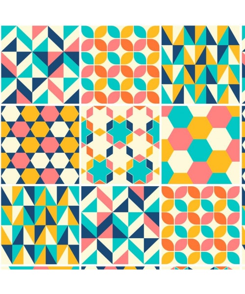Papel De Parede Adesivo Geométrico - Geométrico Português Triângulo Color
