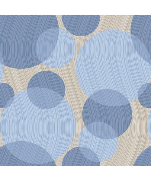 Papel De Parede Adesivo Geométrico - Geométrico Cinza Círculo Azul