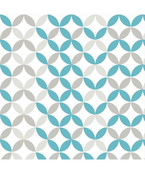 Papel De Parede Adesivo Geométrico - Geométrico Abstrato Árabe Azul Cinza