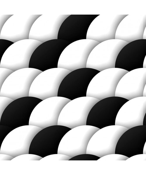 Papel De Parede Adesivo Geométrico - Geométrico Escamas Preto E Branco