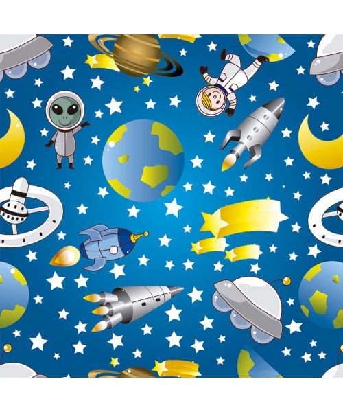Papel De Parede Adesivo Infantil  - Infantil Astronauta Espaço Sideral