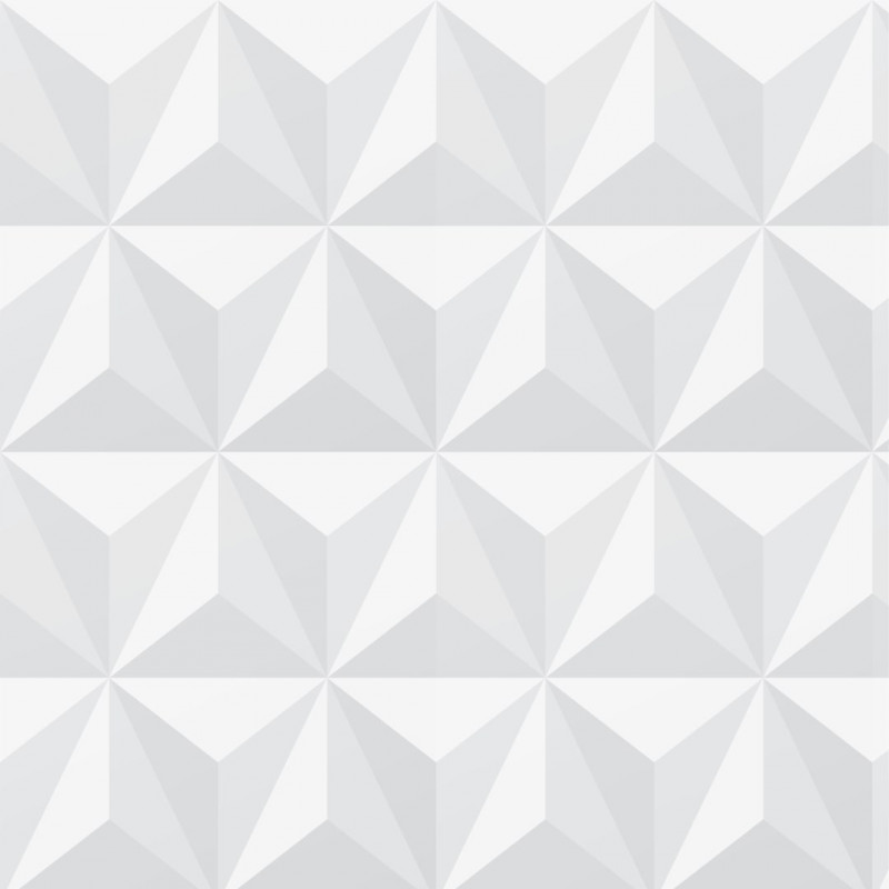Papel De Parede Adesivo Efeito Gesso 3D - Triângulos Laterais Branco Gelo