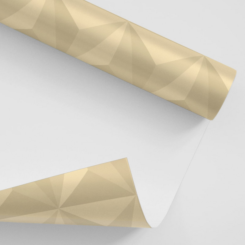 Papel De Parede Adesivo Efeito Gesso 3D - Triângulos Laterais Bege