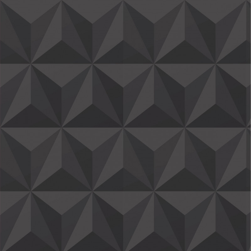 Papel De Parede Adesivo Efeito Gesso 3D - Triângulos Laterais Preto
