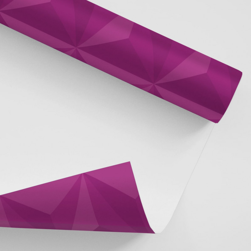 Papel De Parede Adesivo Efeito Gesso 3D - Triângulos Laterais Roxo