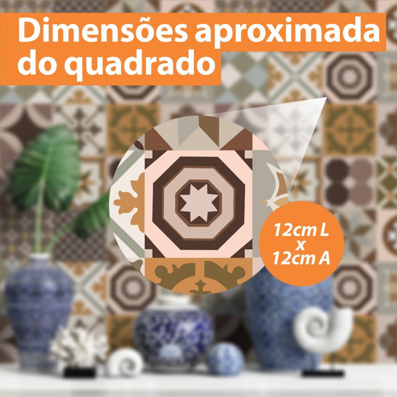 Papel De Parede Adesivo Azulejo - Azulejo Português Tons Nude Rosê