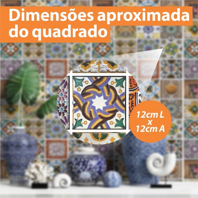 Papel De Parede Adesivo Azulejo - Azulejo Português Mix Azul Marrom