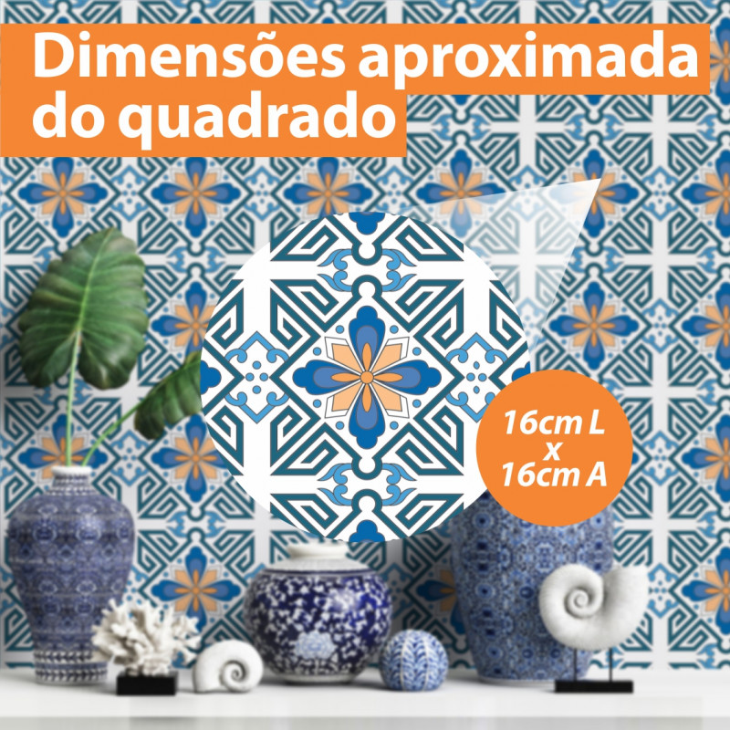 Papel De Parede Adesivo Azulejo - Azulejo Português Tons Azul