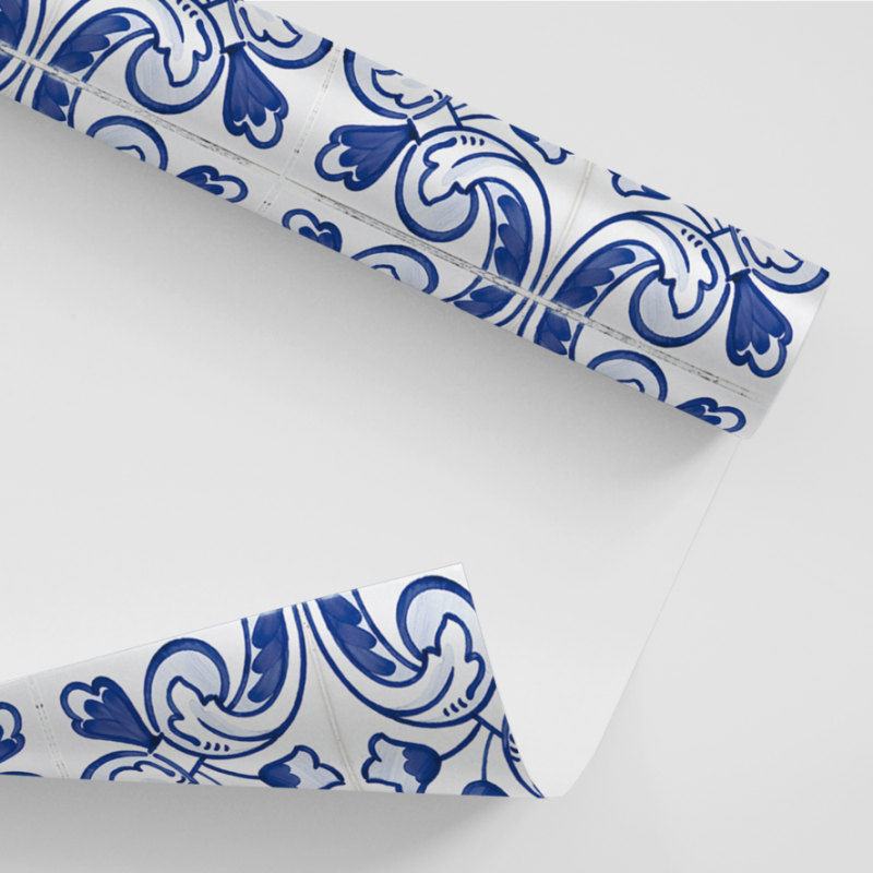 Papel De Parede Adesivo Azulejo - Azulejo Colonial Tradicional Azul