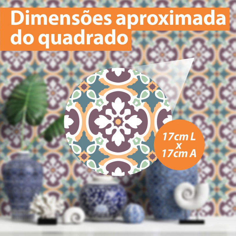 Papel De Parede Adesivo Azulejo -  Azulejo Vintage Português Tom Marrom