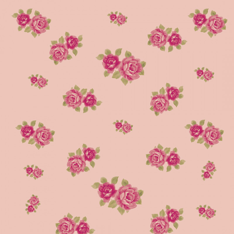 Papel De Parede Adesivo Floral - Floral Rosa Sobre Rosa