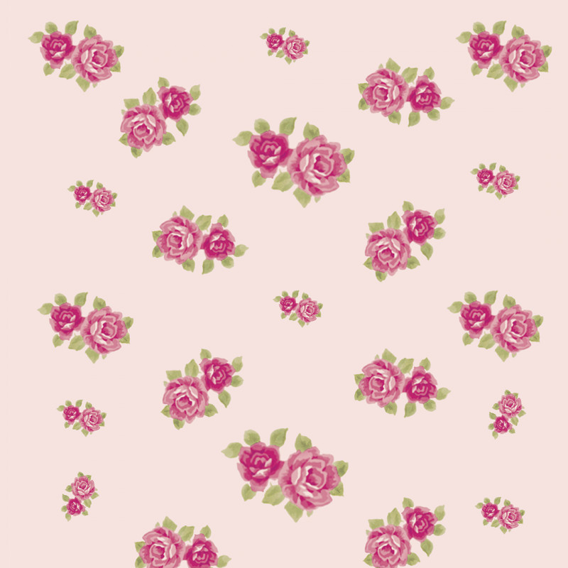 Papel De Parede Adesivo Floral - Floral Rosa Sobre Rosê