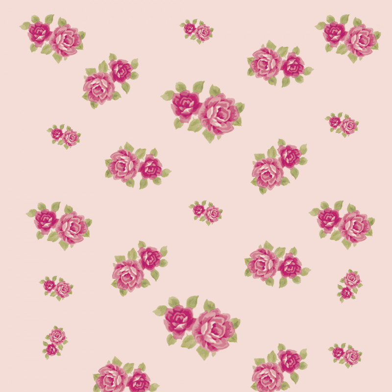 Papel De Parede Adesivo Floral -  Floral Rosa Sobre ROSA CLARO