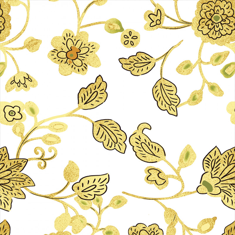Papel De Parede Adesivo Floral - Floral Branco Flores Amarelas