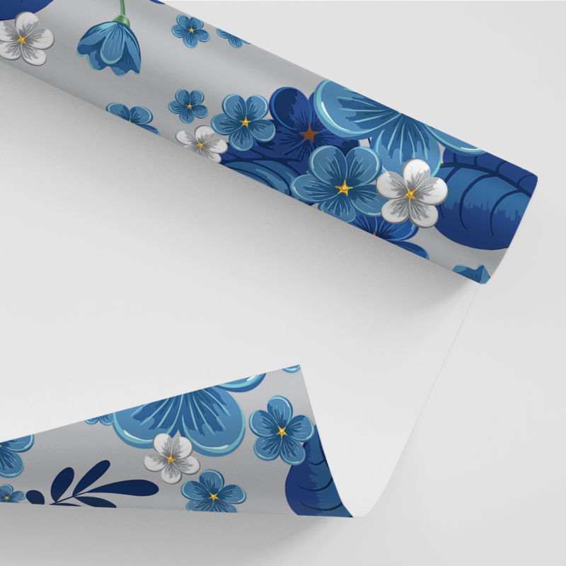 Papel De Parede Adesivo Floral -  Floral Pintura Tom Azul