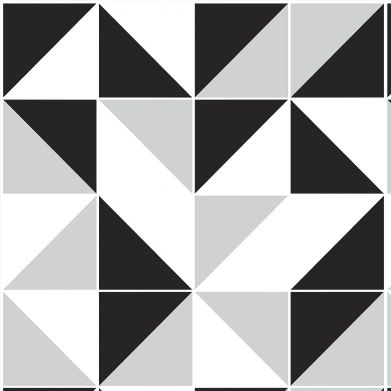 Papel De Parede Adesivo Geométrico - Geométrico Triângulo Preto Cinza Branco