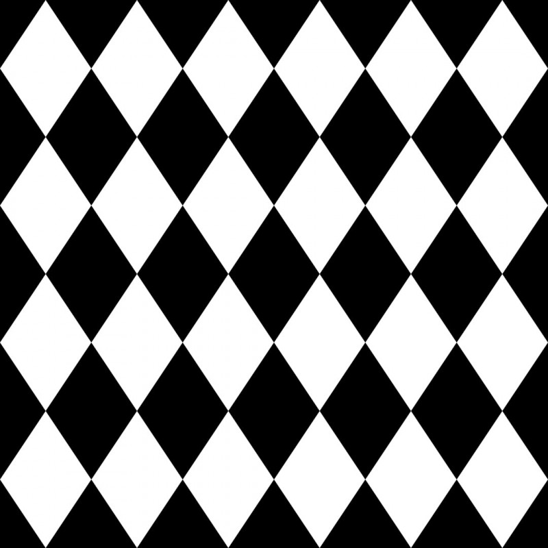 Papel De Parede Adesivo Geométrico - Geométrico  Losango Preto E Branco