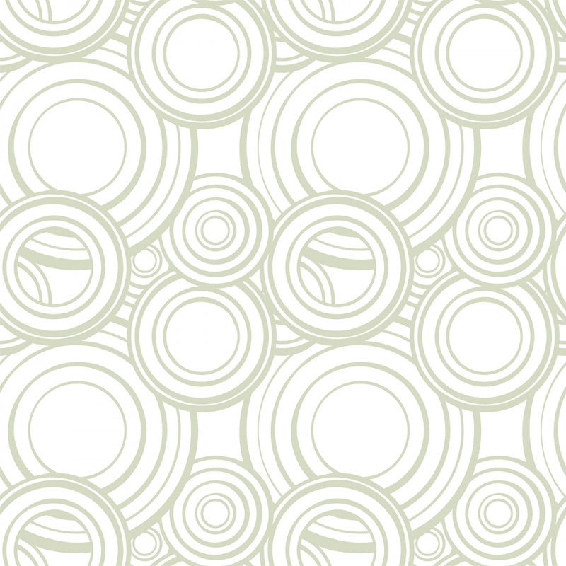 Papel De Parede Adesivo Geométrico - Geométrico Branco Círculos Verde Chá