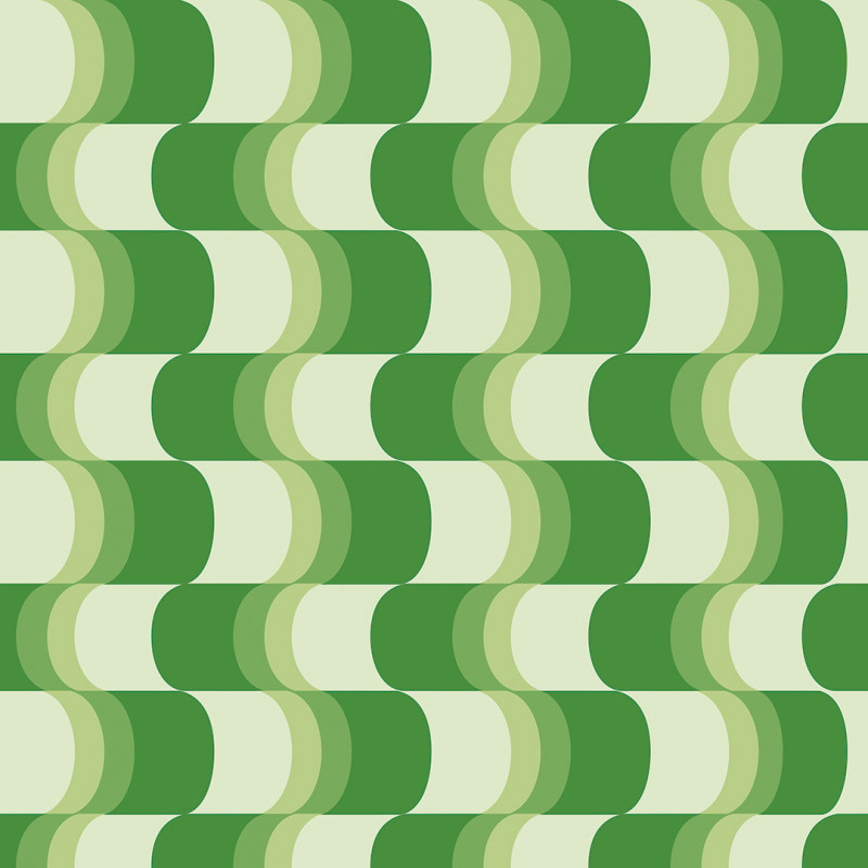Papel De Parede Adesivo Geométrico - Geométrico Abstrato Ondas Verdes