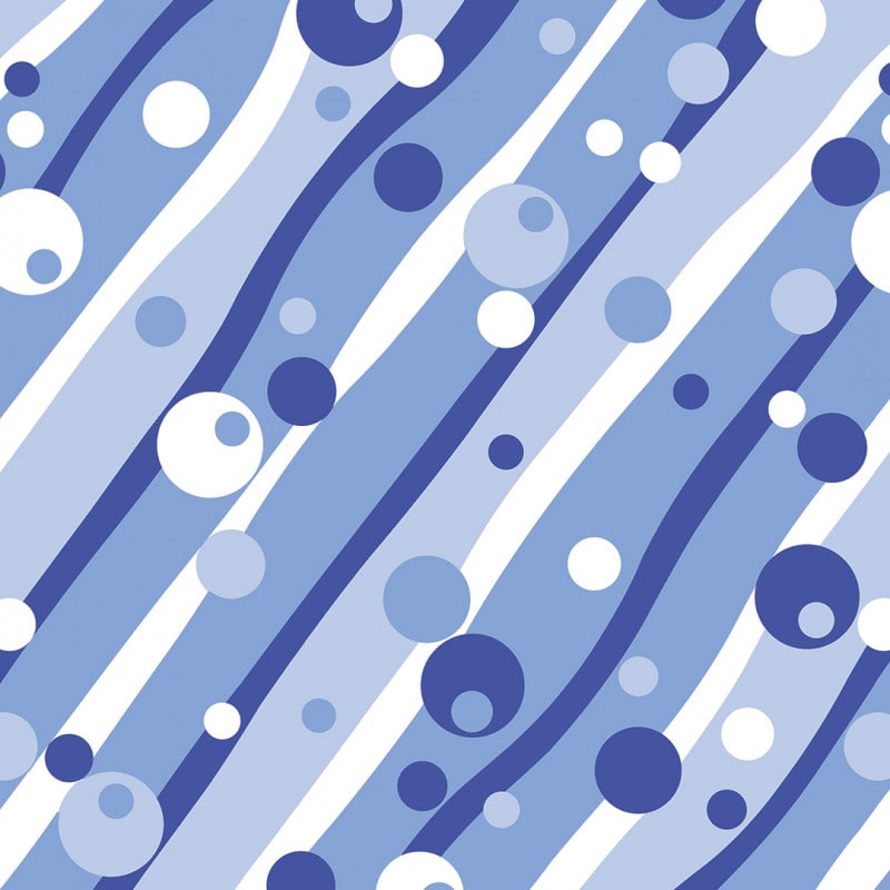 Papel De Parede Adesivo Geométrico - Geométrico Abstrato Bolhas Azuis