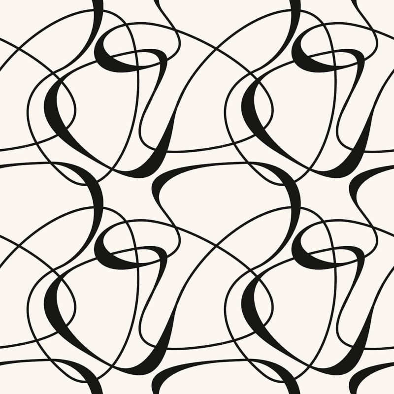 Papel De Parede Adesivo Geométrico - Geométrico Abstrato Linhas Pretas