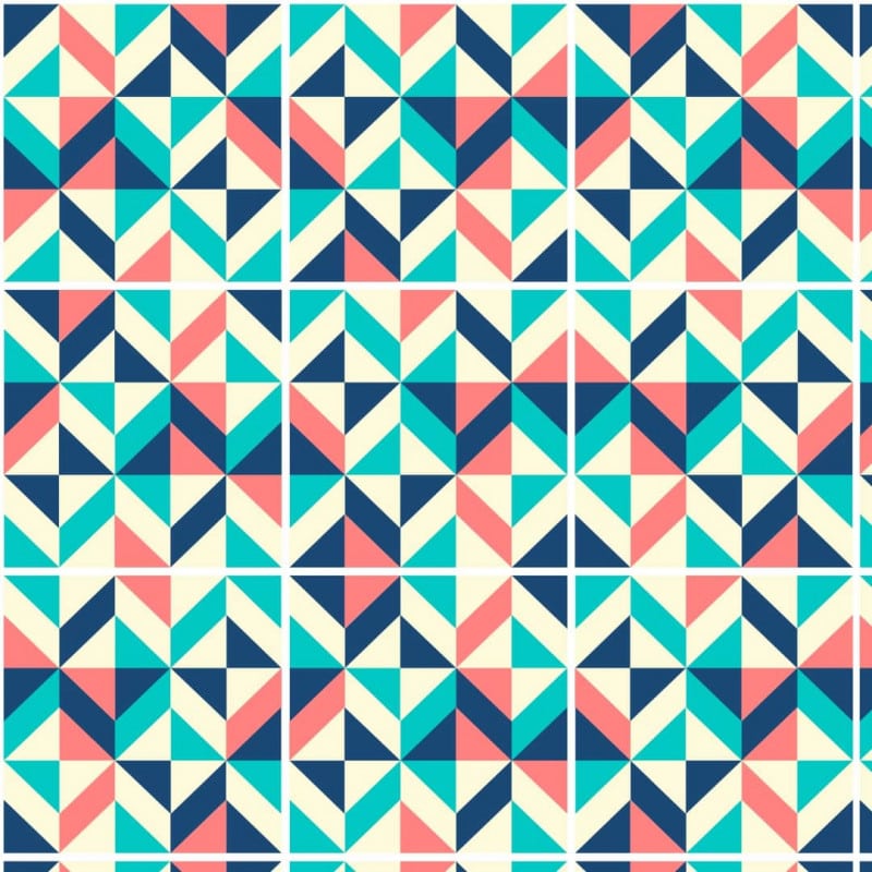Papel De Parede Adesivo Geométrico - Geométrico Efeito Azulejo Romboide