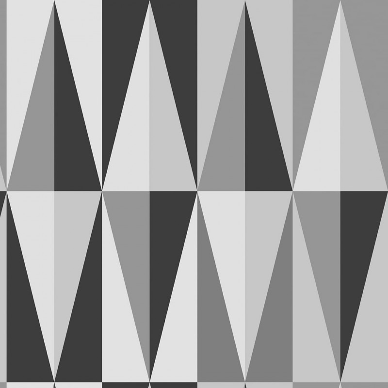 Papel De Parede Adesivo Geométrico - Geométrico Triângulo Preto Cinza