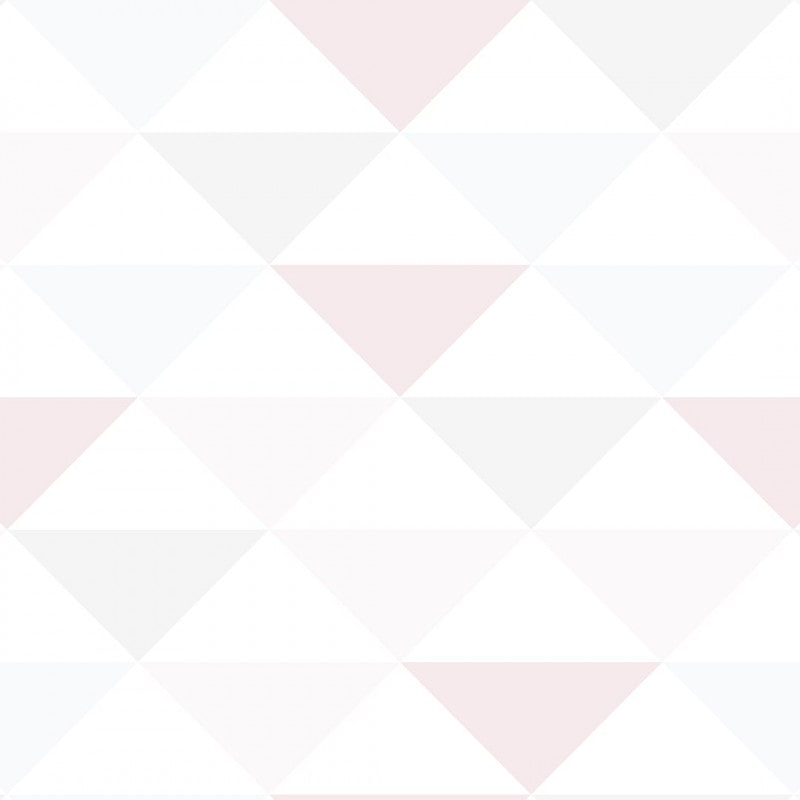 Papel De Parede Adesivo Geométrico - Geométrico Triângulo Rosa Claro Branco Cinza 