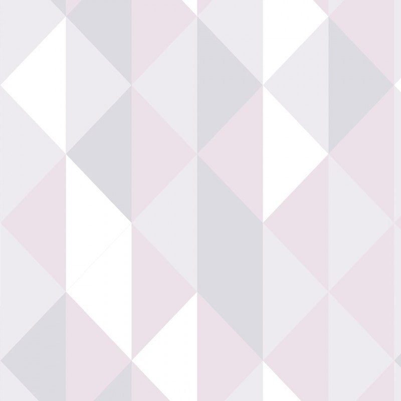 Papel De Parede Adesivo Geométrico - Geométrico Triângulo Tons Rosa Lilás