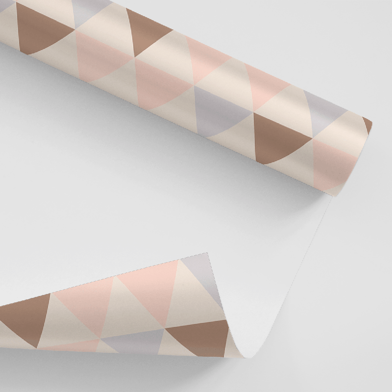 Papel De Parede Adesivo Geométrico - Geométrico Triângulos Tons Rosa Nude