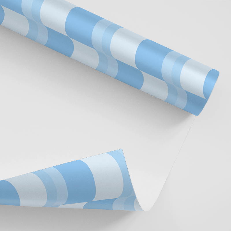 Papel De Parede Adesivo Geométrico - Geométrico Abstrato Ondas Azuis