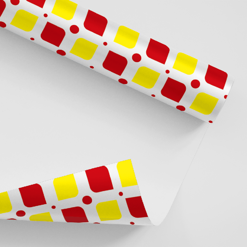 Papel De Parede Adesivo Geométrico - Geométrico Abstrato Vermelho Amarelo
