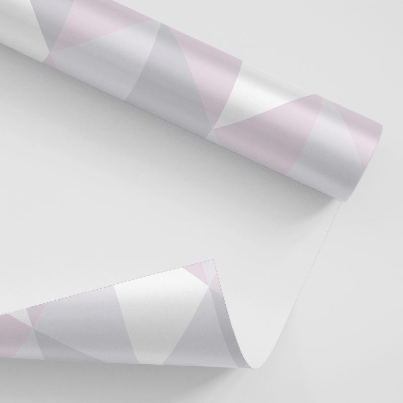 Papel De Parede Adesivo Geométrico - Geométrico Triângulo Tons Rosa Lilás