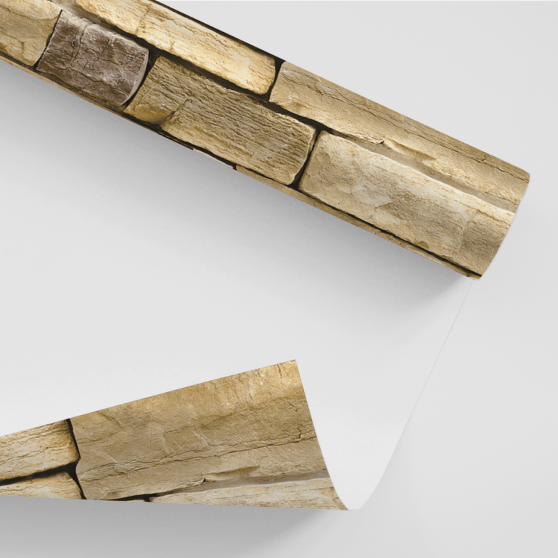 Papel De Parede Adesivo 3d Pedra - Granito Tiras Bege