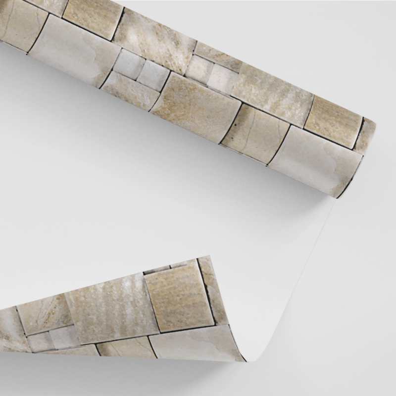 Papel De Parede Adesivo 3d  Pedra - Pedras Mosaico Tons Claros