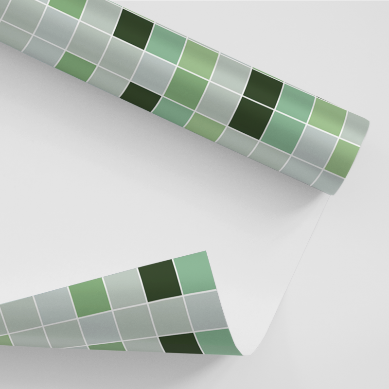 Papel De Parede Adesivo Pastilha -   Pastilha Tons De Verde Azulejo