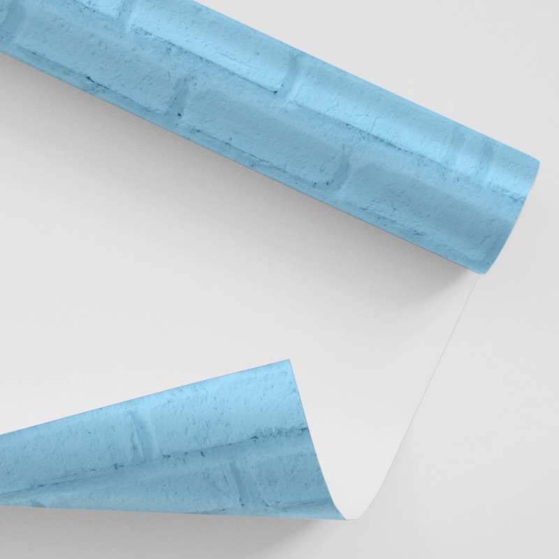 Papel De Parede Adesivo 3d Tijolo - Tijolinho Azul Claro 