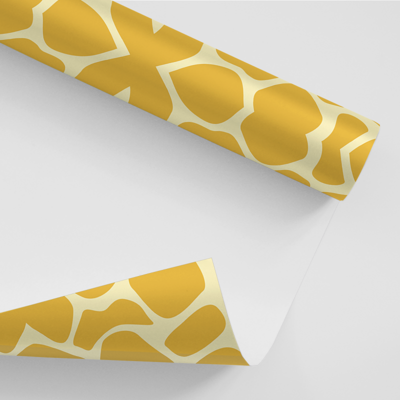 Papel De Parede Adesivo 3d Textura - Textura Estampa Girafa Em Amarelo