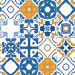 Papel De Parede Adesivo Azulejo - Azulejo Colonial Mix Azul E Mostarda