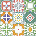 Papel De Parede Adesivo Azulejo - Azulejo Português Verde Vermelho