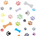Papel De Parede Adesivo Animais - Patas Ossinhos Pet Colorido